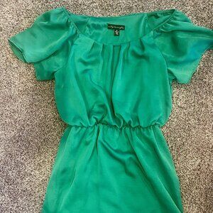 City Triangles Emerald Green Chiffon Dress Size Medium